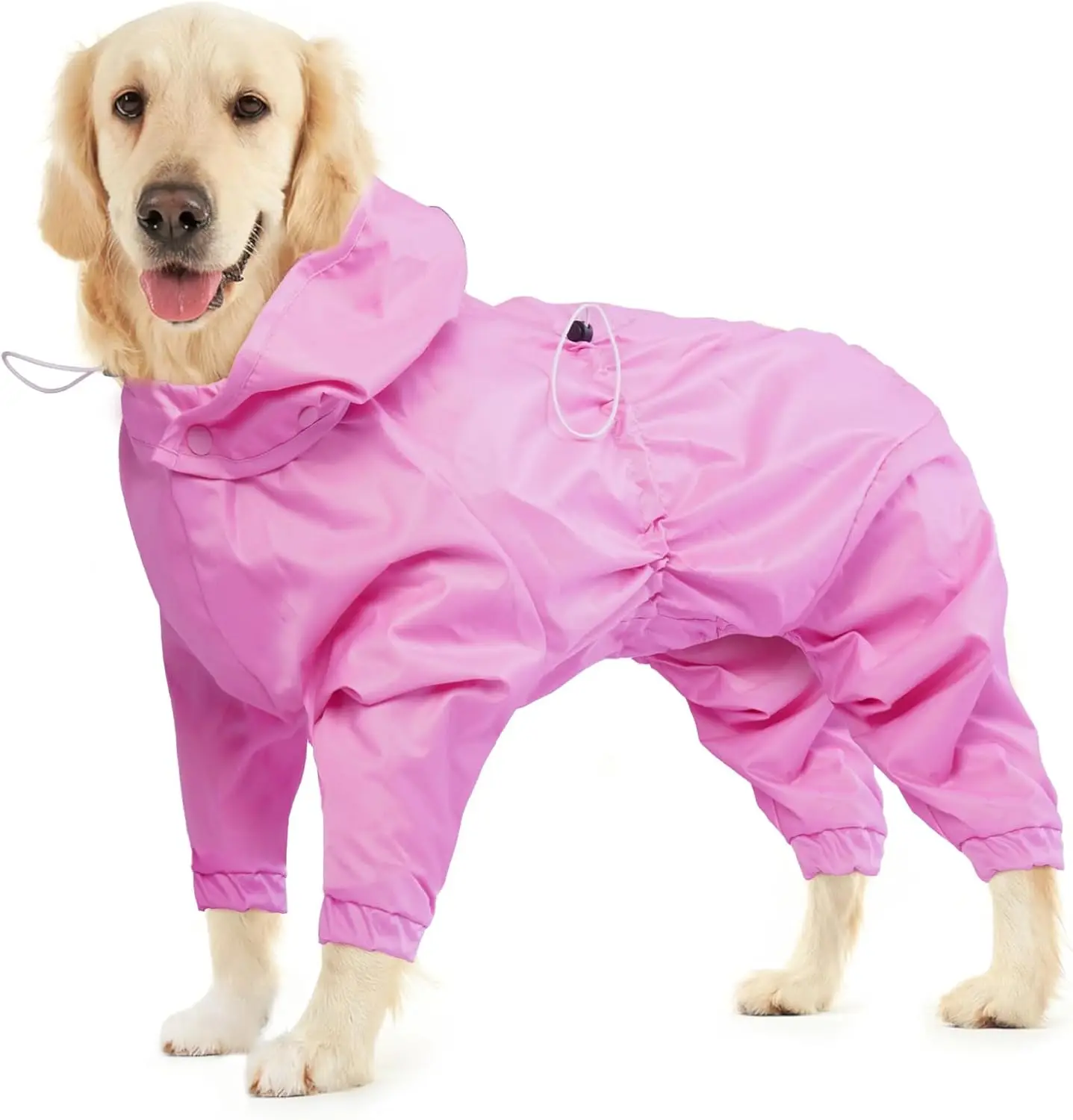 Dog Raincoat 4 Legs Dog Rain Jacket Pet Waterproof Rainproof Jacket with Leash Hole Reflective Lightweight Waterproof Jacket