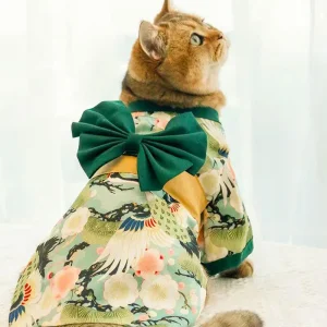 Pet Kimono Dog Costumes Puppy Cat Cartoon Costume Japanese Kimono Dog Clothes Bowknot Cat Clothing Christmas Pet Clothes Costume