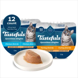 Tastefuls Spoonless Wet Cat Food Paté, 2.6-oz. Twin Packs, Chicken & Turkey (12 Ct.)