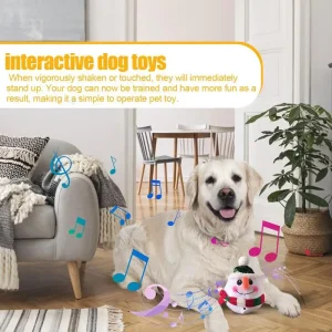 Moving Dog Toys Talking Snowman Plush Interactive Pet Toy Dog Ball Toy Shake Bounce Boredom Toys Electronic Dog Toy With Sound