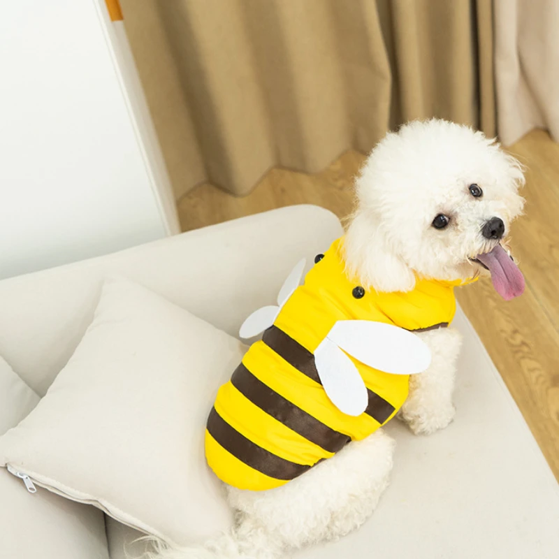 Dog clothes cat clothes bee dog clothes four seasons new bee warm pet waterproof clothes