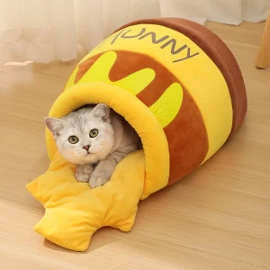 Cat Bed House Removable Plush Mat Cats Four Seasons Cushion Basket Honey Jar Shape Machine Washable Pet Accessories Pet bed Cats