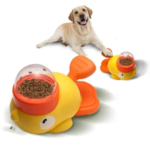 Dog Food Puzzle Toy Duck-Shaped Design Interactive Pet Food Treat Dispenser Pet Snack Feeder for Small & Medium Dogs
