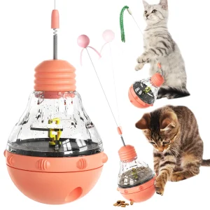 Cat Interactive Toys for Indoor Cats Kitten Wand Toy Weight Loss Kitty Funny Balls Slow Food Dispenser Feeder Treat Dispensing